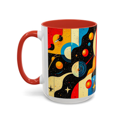 Galactic Accent Coffee Mug - Colorful Space-Themed Ceramic Tea Cup, Gifts for Astronomers, Cosmic Coffee Lover, Outdoor Cafe Drinkware