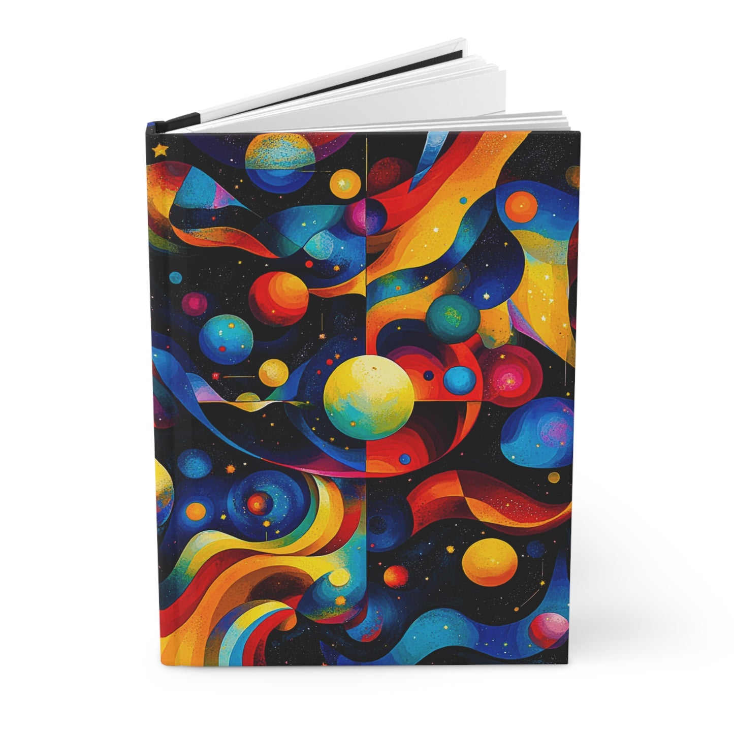 Cosmic Dreams Hardcover Journal — Colorful Abstract Space Notebook for Writing & Sketching