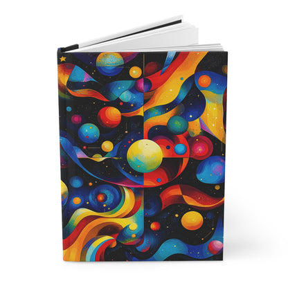Cosmic Dreams Hardcover Journal — Colorful Abstract Space Notebook for Writing & Sketching