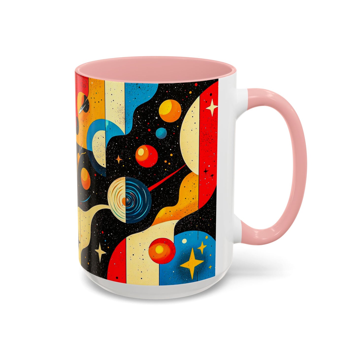 Galactic Accent Coffee Mug - Colorful Space-Themed Ceramic Tea Cup, Gifts for Astronomers, Cosmic Coffee Lover, Outdoor Cafe Drinkware