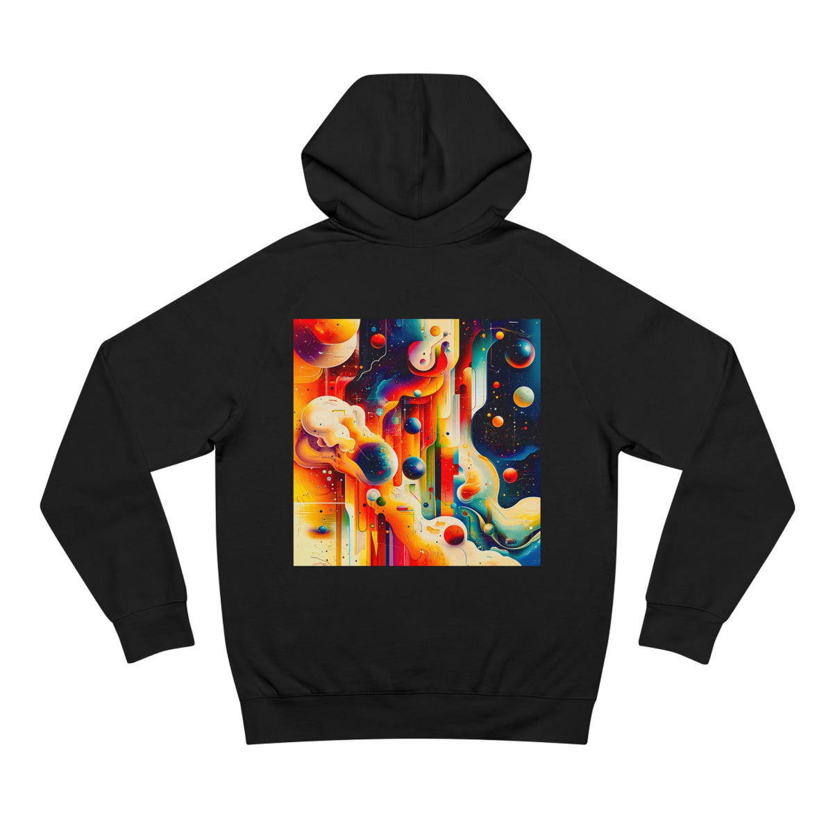 Abstract Color Flow Hoodie — Psychedelic Retro Art Sweatshirt