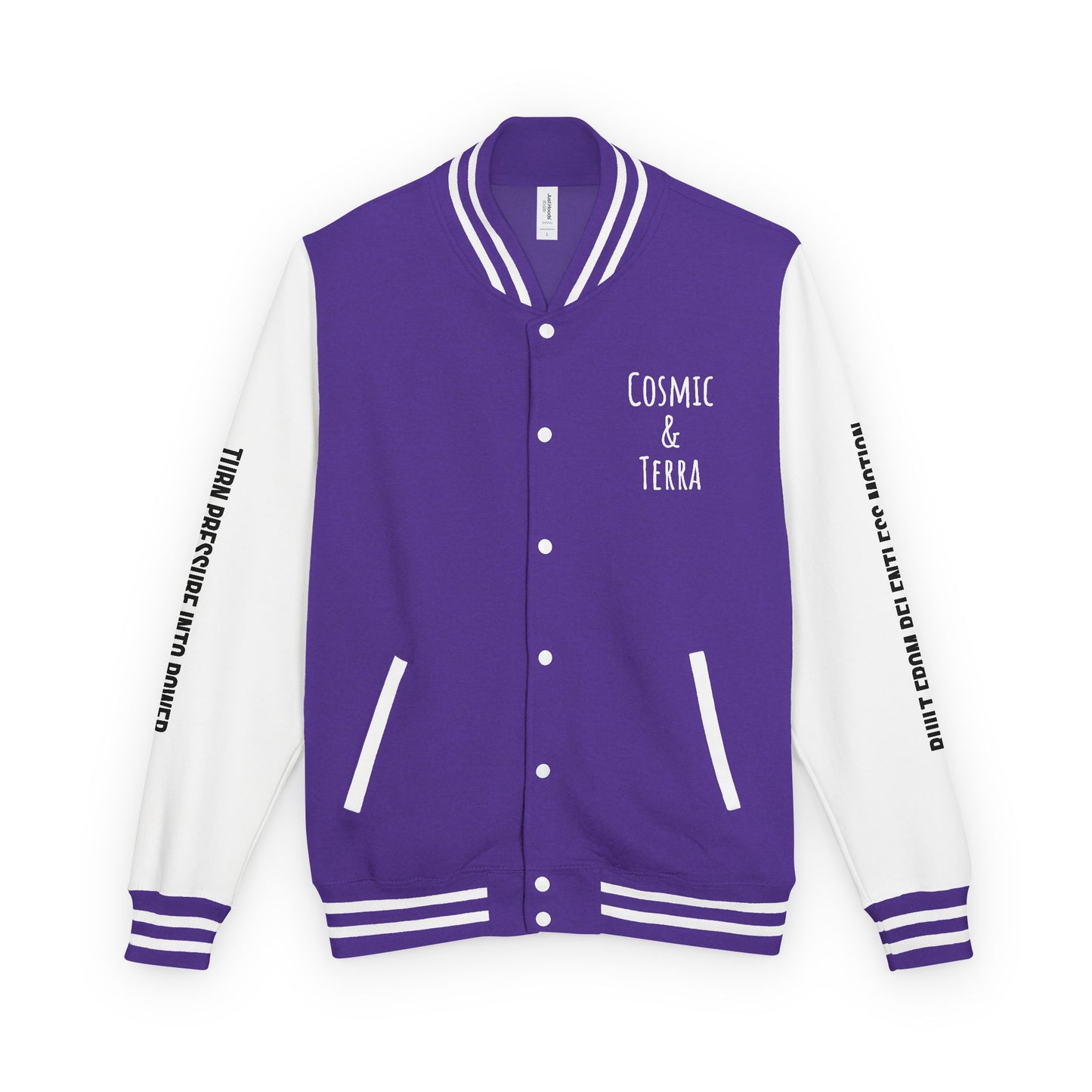 Cosmic & Terra Unisex Heavyweight Letterman Jacket - It's a New Day
