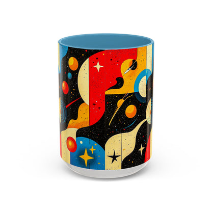 Galactic Accent Coffee Mug - Colorful Space-Themed Ceramic Tea Cup, Gifts for Astronomers, Cosmic Coffee Lover, Outdoor Cafe Drinkware