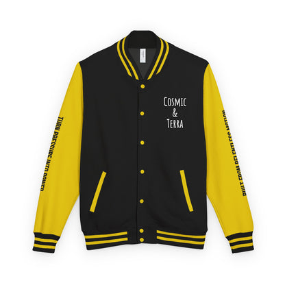 Cosmic & Terra Unisex Heavyweight Letterman Jacket - It's a New Day