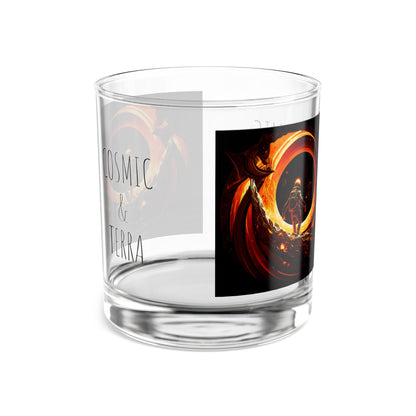 Cosmic & Terra Themed Rocks Glass, 10oz - Perfect for Spirits or Cocktails